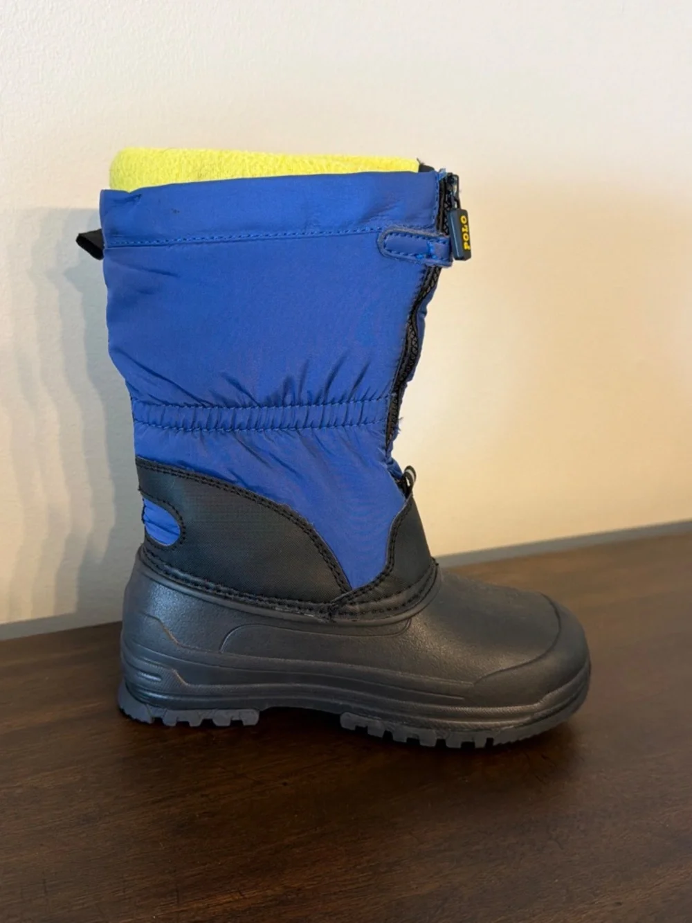 Polo Ralph Lauren Blue Black Snow Boots Insulated Size 12 EUC